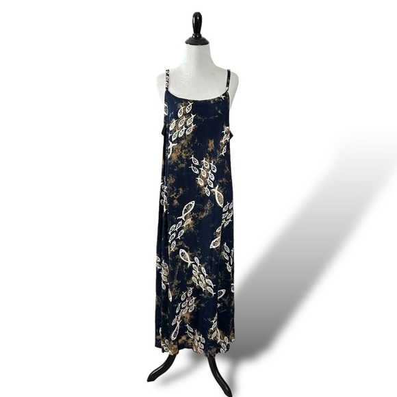 Vintage 90s Far Away Tropical Tie Dye Fish Maxi Dress & Top Set Size Large Beach - Picture 3 of 16